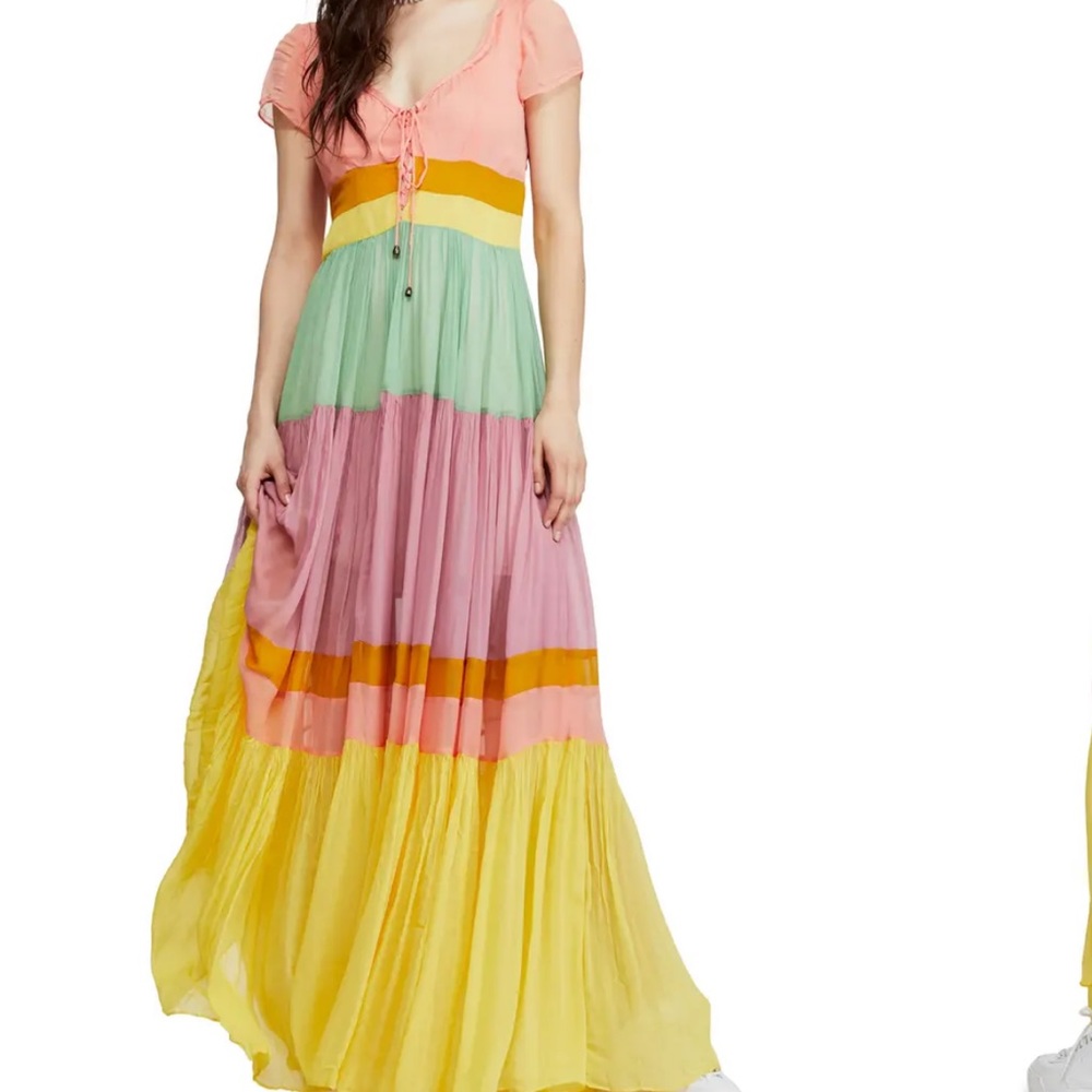 Free People Hocus Pocus Colorblock Maxi Dress sz S